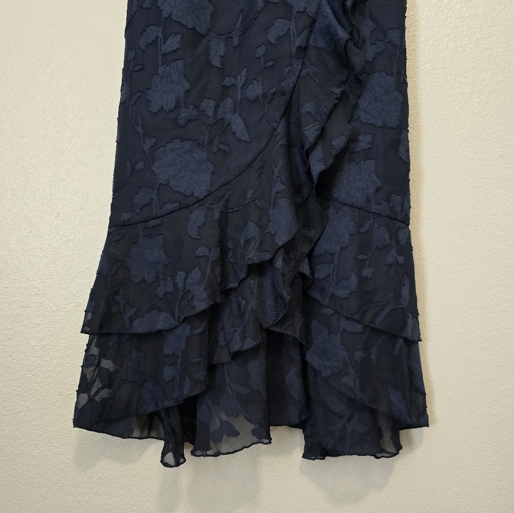 Grace Karin Navy Blue Ruffled Midi Dress - Picture 4 of 8